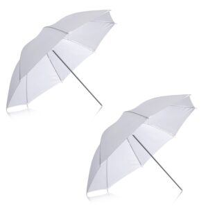 neewer® 2 pack 33"/84cm white translucent soft umbrella for photo and video studio shooting