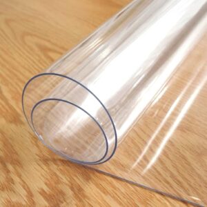 OstepDecor Clear Table Protector, 24 x 48 Inch Clear Table Cover Protector, 1.5mm Thick Plastic Table Cover Clear Table Pad Tablecloth Protector, Clear Desk Pad Mat for Writing Desk, Coffee Table