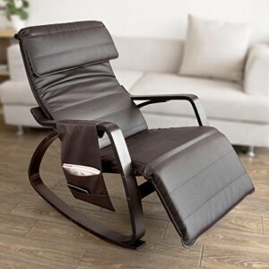 haotian new relax rocking chair lounge chair with adjustable footrest and removable side bag, fst20-br