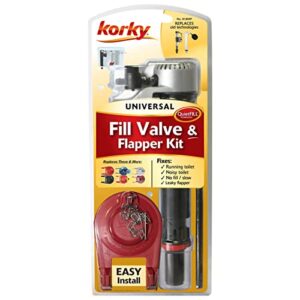 Korky 818MP QuietFILL® Platinum Universal Toilet Fill Valve & 2" Toilet Flapper Kit