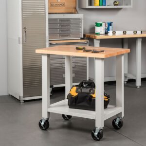 Seville Classics UltraHD Heavy-Duty Rolling Workstation, for Garage, Warehouse, Office, Classroom, Granite, 36" W x 24" D x 37.5" H