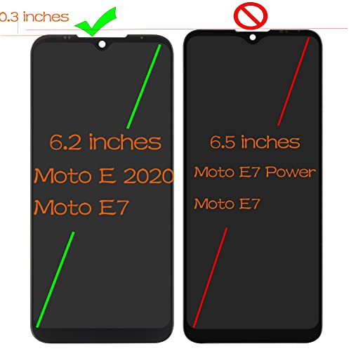 Screen Replacement for Motorola Moto E 2020 Moto E7 XT2052 6.2" LCD Display Repair Part Touch Screen Digitizer Assembly for Motorola Moto E Screen with Tools