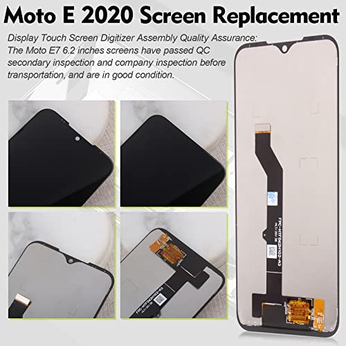 Screen Replacement for Motorola Moto E 2020 Moto E7 XT2052 6.2" LCD Display Repair Part Touch Screen Digitizer Assembly for Motorola Moto E Screen with Tools