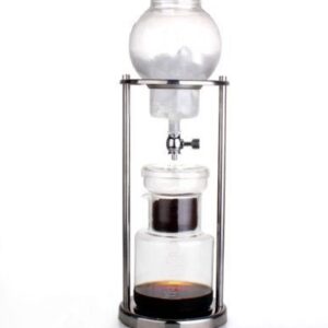 NISPIRA Luxury Ice Cold Brew Dripper Coffee Maker in Stainless Steel and Borosilicate Glass, 1000 ml Silver