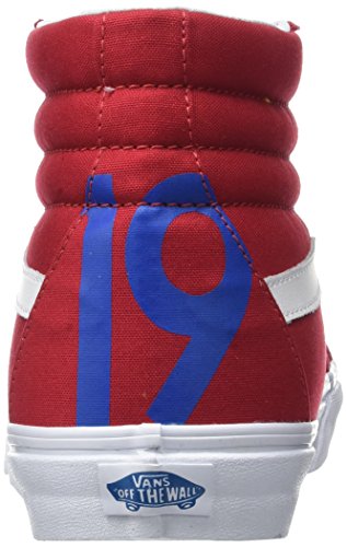 Vans Unisex SK8-Hi Reissue (1966) Mens Skateboarding-Shoes VN-A2XSBMXE, Red/Blue, US Men 4