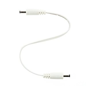 eshine interconnect cable - male to male, 3.5mm x 1.35mm, for led under cabinet lighting with wire clips (6 in, white)