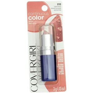 covergirl continuous color lipstick, sugar almond [010], 0.13 oz (pack of 5)