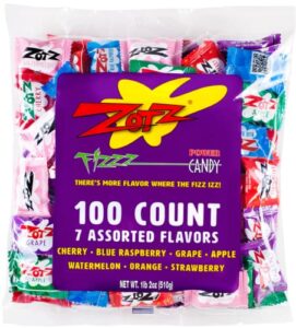 zotz fizzy candy, assorted flavors, 200 count