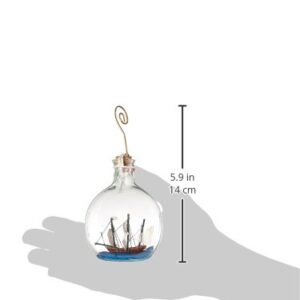 Hampton Nautical Santa Maria Model Ship in a Glass Bottle Christmas Ornament, 4"