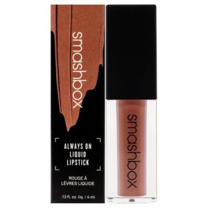 smashbox always on longwear matte liquid lipstick, non-drying, water-resistant, stepping out