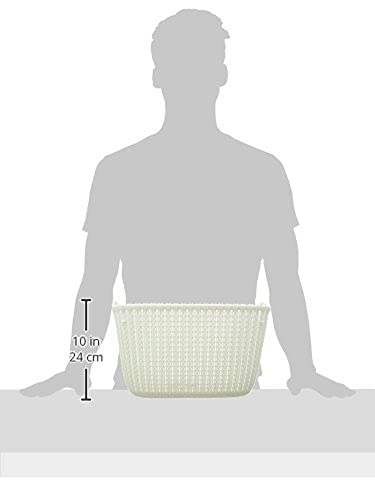 CURVER Basket Knit Rectangular 19L in White, 39.5 x 29.5 x 23.6 cm