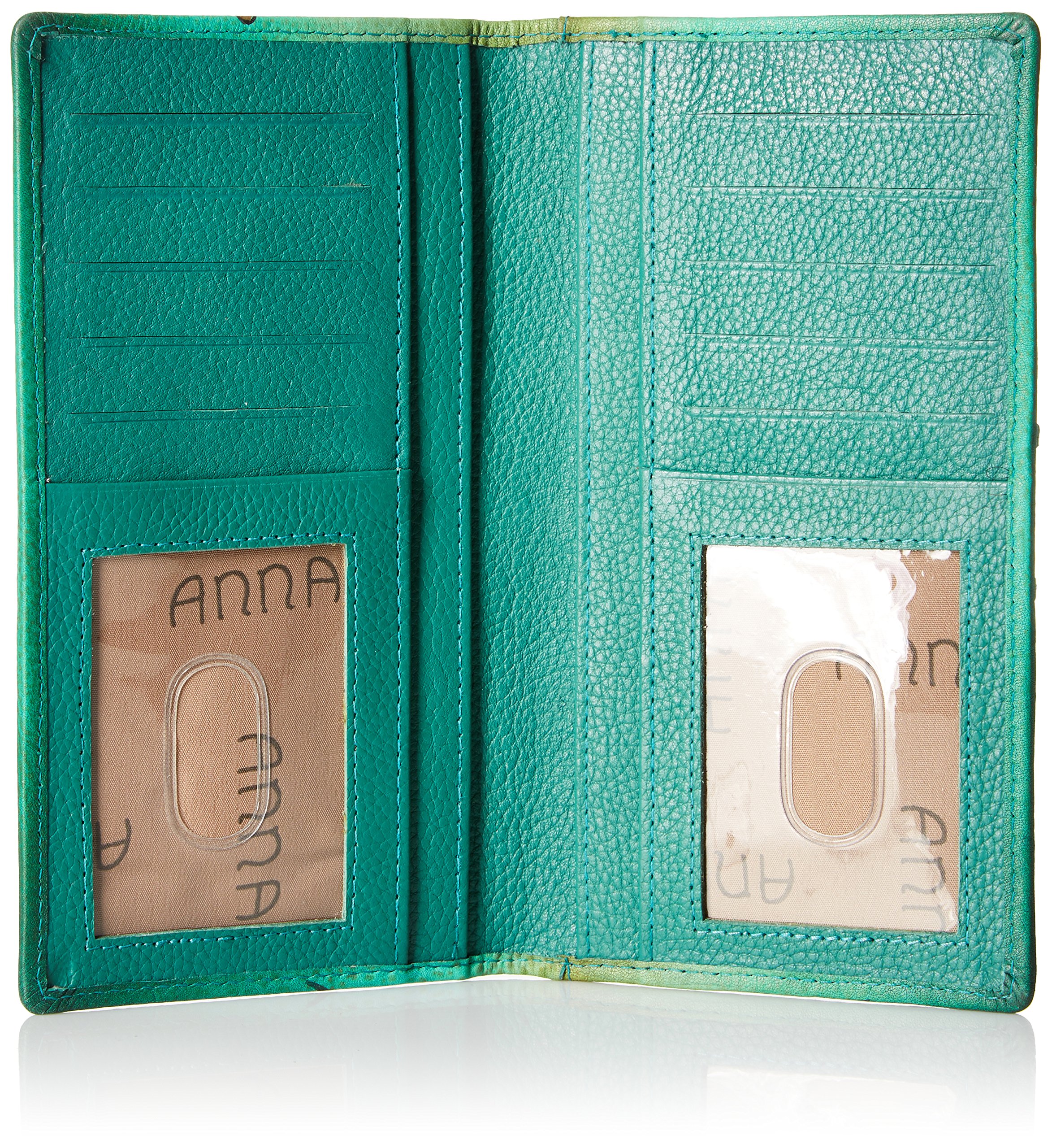 Anna by Anuschka womens 1833 Wallet Hand Painted Genuine Leather, Birds in Paradise Green, One Size US