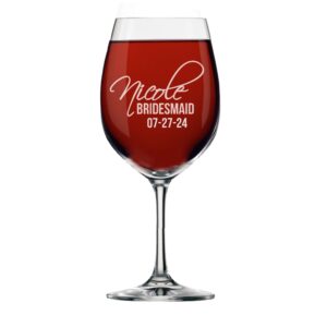 my personal memories, personalized wine glasses for bridesmaid, engraved monogrammed and customized