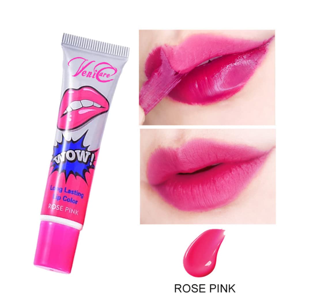 6-PACK Peel-Off Colored Lip Stain Gloss + Applicator Stick | Variety of SIX Luscious, Sexy Colors | Apply, Let Dry, Peel Away, and Look Beautiful!