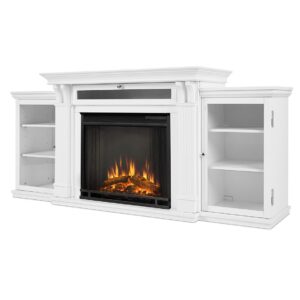 Real Flame Media Calie Electric Fireplace in White