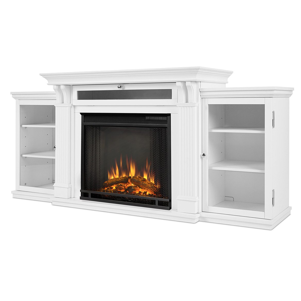 Real Flame Media Calie Electric Fireplace in White