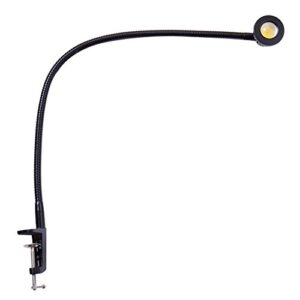 Hersi 5w 30‘’Long Swing Arm 110v/220v Desk Lamp Metal Architect LED Task Light with Clamp, Adjustable Folding Twin-Arm Clip-on Table Lamp,Black