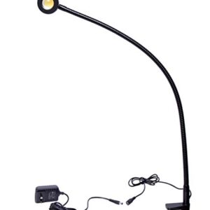 Hersi 5w 30‘’Long Swing Arm 110v/220v Desk Lamp Metal Architect LED Task Light with Clamp, Adjustable Folding Twin-Arm Clip-on Table Lamp,Black