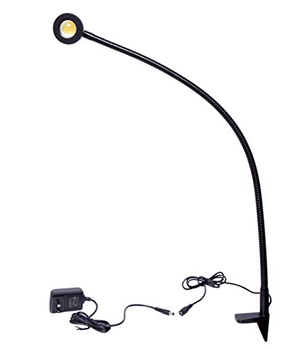 Hersi 5w 30‘’Long Swing Arm 110v/220v Desk Lamp Metal Architect LED Task Light with Clamp, Adjustable Folding Twin-Arm Clip-on Table Lamp,Black