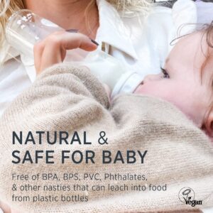 HEVEA Standard Neck Baby Glass Bottle Nipples Medium Flow: Glass Baby Bottle Nipples - Two-Pack - 100% Natural Rubber 3-24 Months