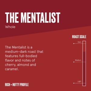 The Mentalist Whole Bean Coffee, Medium Dark Roast, 12 Oz, Bulletproof Keto Friendly 100% Arabica Coffee, Certified Clean Coffee, Rainforest Alliance, Sourced from Guatemala, Colombia & El Salvador