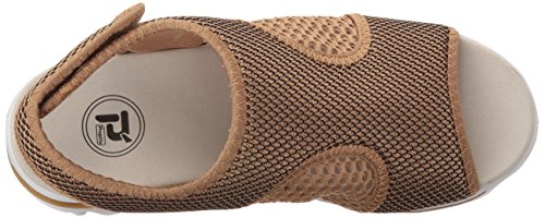 Propét Womens TravelActiv Sandal, Gold/Black, 8.5 Wide US