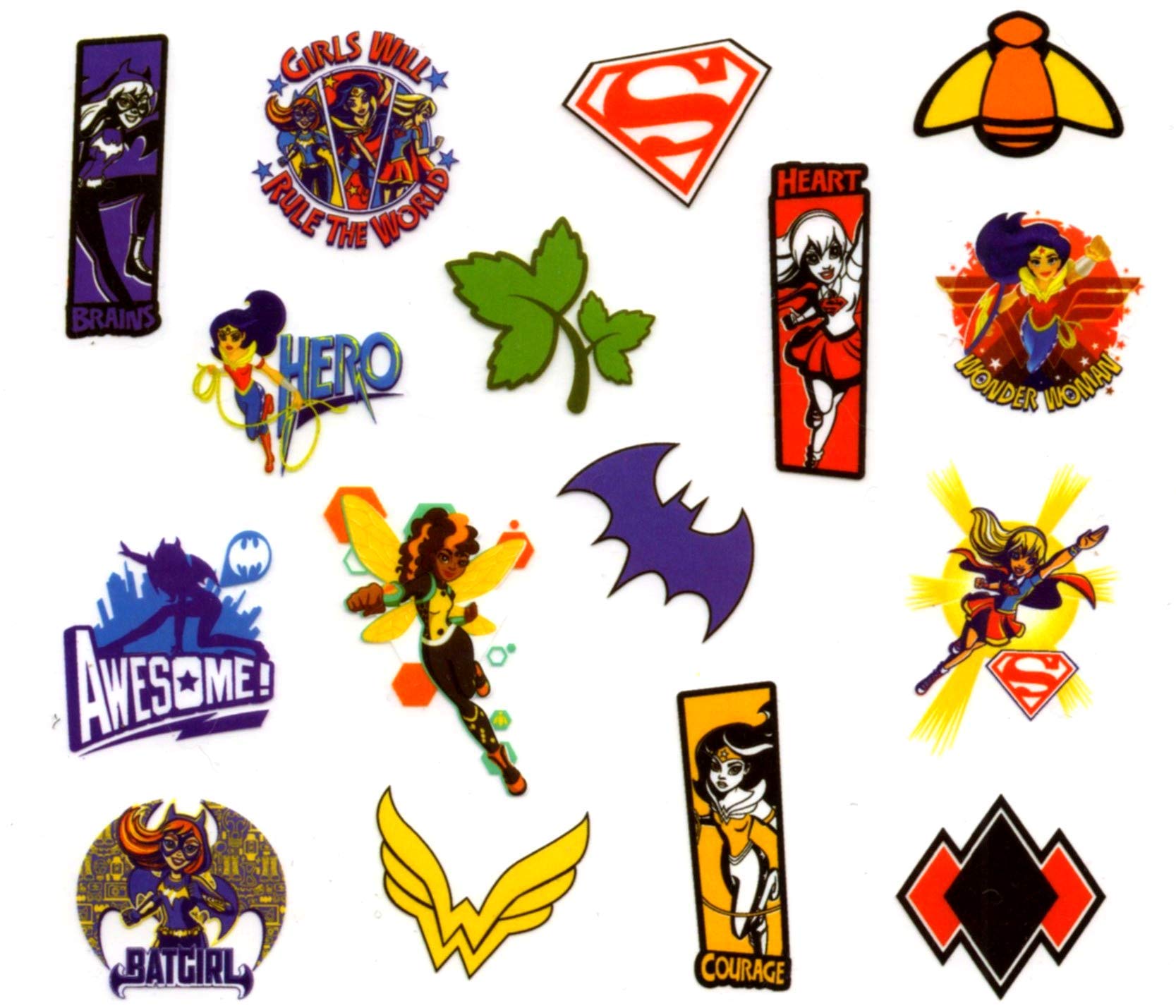 DC Super Hero Girls - 75 Assorted Temporary Tattoos