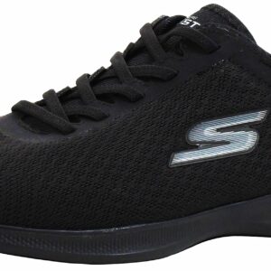 Skechers Women's Go Step Lite Dashi Walking Shoe,Black Mesh,9 M US