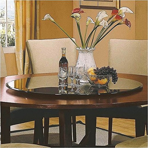 Bowery Hill 40" Round Glass Lazy Susan with Triple Beveled Edge, Dining Turntable