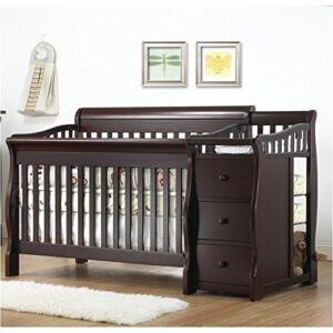 pemberly row 4-in-1 convertible crib and changer set in espresso