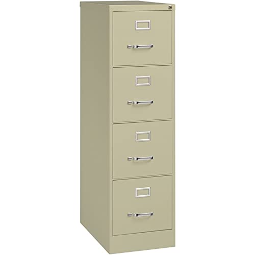 Pemberly Row 25" Deep 4 Drawer Letter File Cabinet in Putty, Fully Assembled