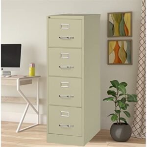 Pemberly Row 25" Deep 4 Drawer Letter File Cabinet in Putty, Fully Assembled