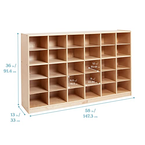 ECR4Kids ECRKids Storage & Organization, 30 Cubbies, Birch Finish