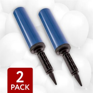 Impresa Two-Way Small Hand Pump for Inflatables - 2 Pack - Great for Inflating Balloons, Yoga Balls, Pool Floats, Toys, and More - The Perfect Summer Party Supply - Inflate 2X as Fast