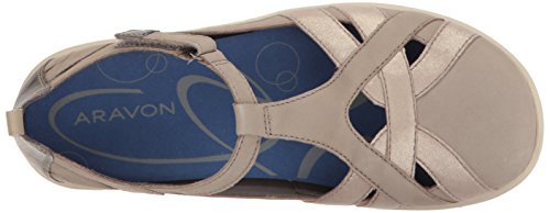 Aravon Women's Beaumont Fisherman Sandal, Stone, 7.5 Narrow