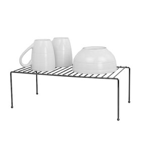 home basics ss44523 kitchen counter helper shelf, black onyx, large