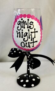 "girls night out" wine glass