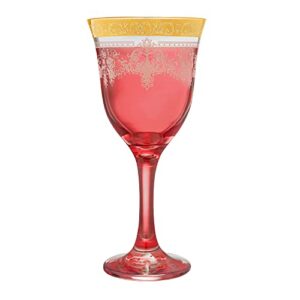 Lorenzo Import - Corona Wine Goblets (Set of 6), Multicolor