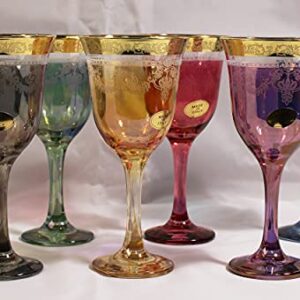 Lorenzo Import - Corona Wine Goblets (Set of 6), Multicolor