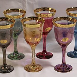 Lorenzo Import - Corona Wine Goblets (Set of 6), Multicolor