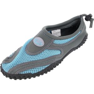 easy usa women's wave water shoes (7, grey/lt.blue)
