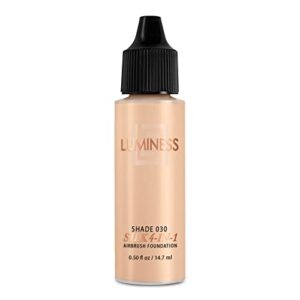 luminess air silk 4-in-1 airbrush foundation- foundation, shade 030 (.5 fl oz) - sheer to medium coverage - anti-aging formula hydrates and moisturizes - professional makeup kit for cordless air brush