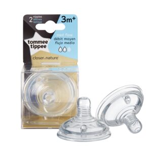 Tommee Tippee Closer to Nature Medium Flow Nipples, 2 Count