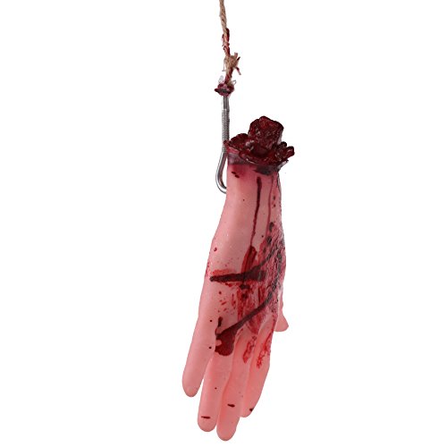 Loftus Bloody Hand in Butcher Tray Halloween 7.5" Decoration Prop, Beige Red