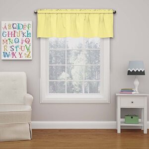 eclipse microfiber valance curtain for windows, solid, rod pocket for kitchen, living room, bedroom, and bathroom, single panel, 42 in x 18 in, yellow