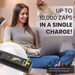 ZAP IT! Bug Zapper - Rechargeable Mosquito, Fly Killer and Bug Zapper Racket - 4,000 Volt - USB Charging, Super-Bright LED Light to Zap in the Dark - Unique 3-Layer Safety Mesh That's Safe to Touch