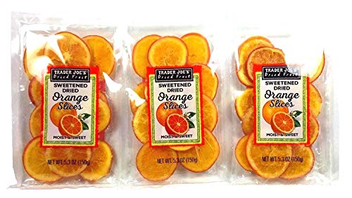 Trader Joe's Sweetened Dried Orange Slices, 5.3 oz / 150 g (Pack of 3)