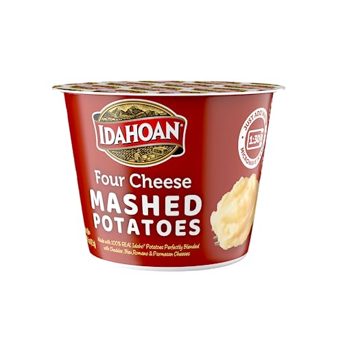 Idahoan Four Cheese Mashed Potatoes, Made with Gluten-Free 100-Percent Real Idaho Potatoes, 1.5 oz Cup (Pack of 10)