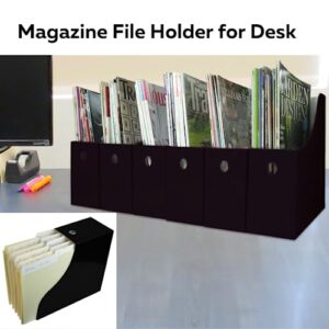 Evelots Magazine File Holder Organizer Box (6, 12, or 24 Pack) Storage for Desk and Shelves Multiple Color Options - Includes Labels for Organization