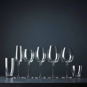 nambe Vie Chardonnay Wine Glasses | Long Stem White Wine Glasses for Viognier and Chardonnay | Set of 2 Clear Glasses | 18 Ounces Each | Designed by Neil Cohen